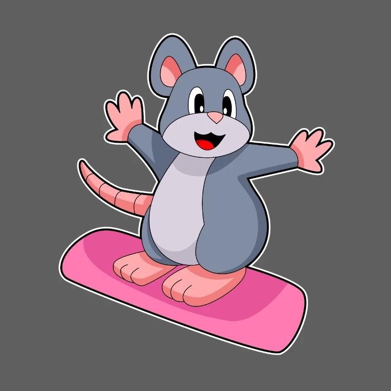 Mouse Snowboarder Snowboard