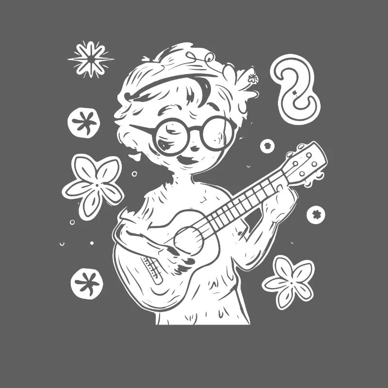 Ukulele Child Drawing