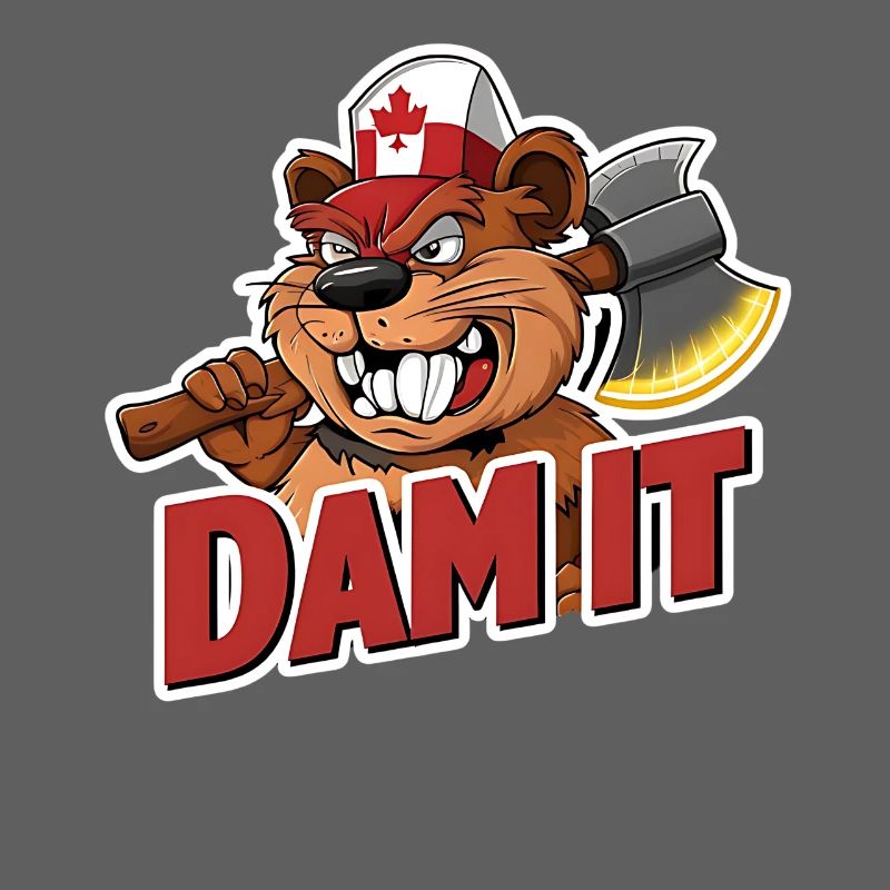 "Dam It" Beaver Canada Pride Funny Lumberjack