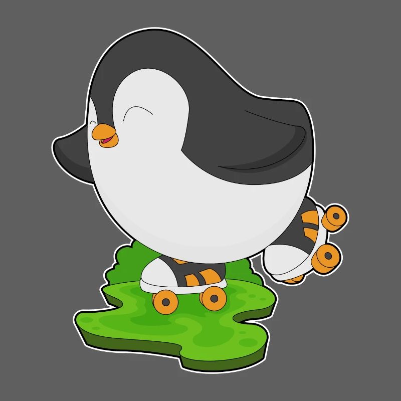Pinguin Rollschuhfahren Rollschuhe