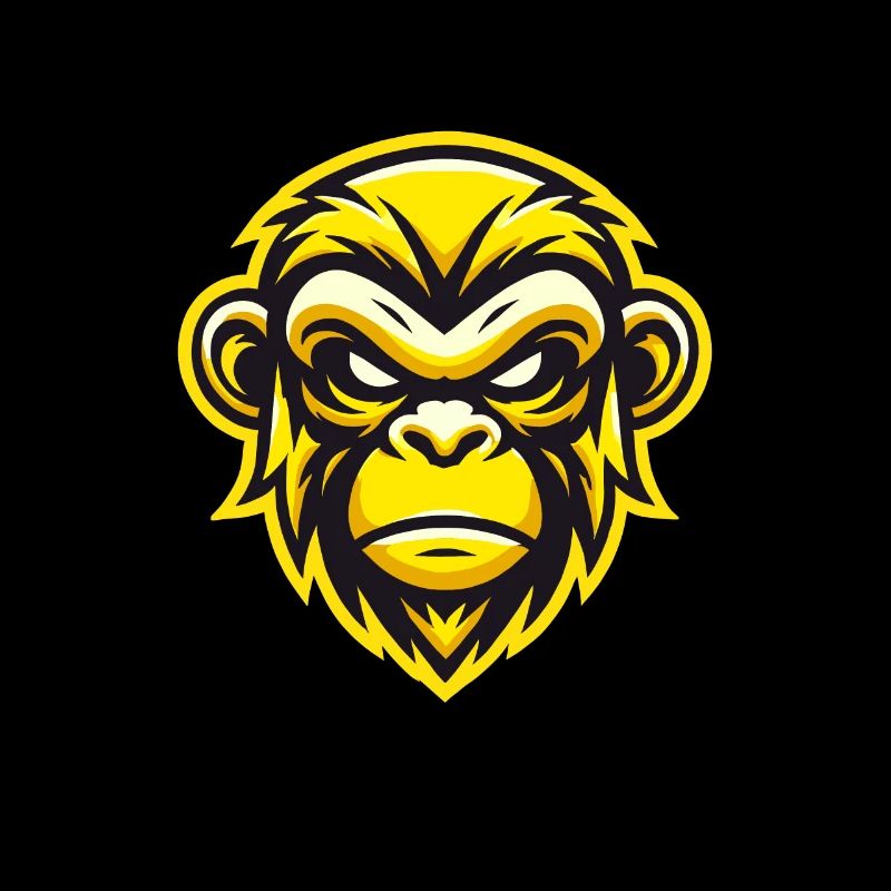 Conception de visage de singe féroce jaune