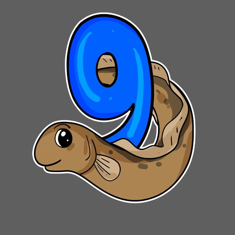 9th Birthday Motif Eel - 9 Years