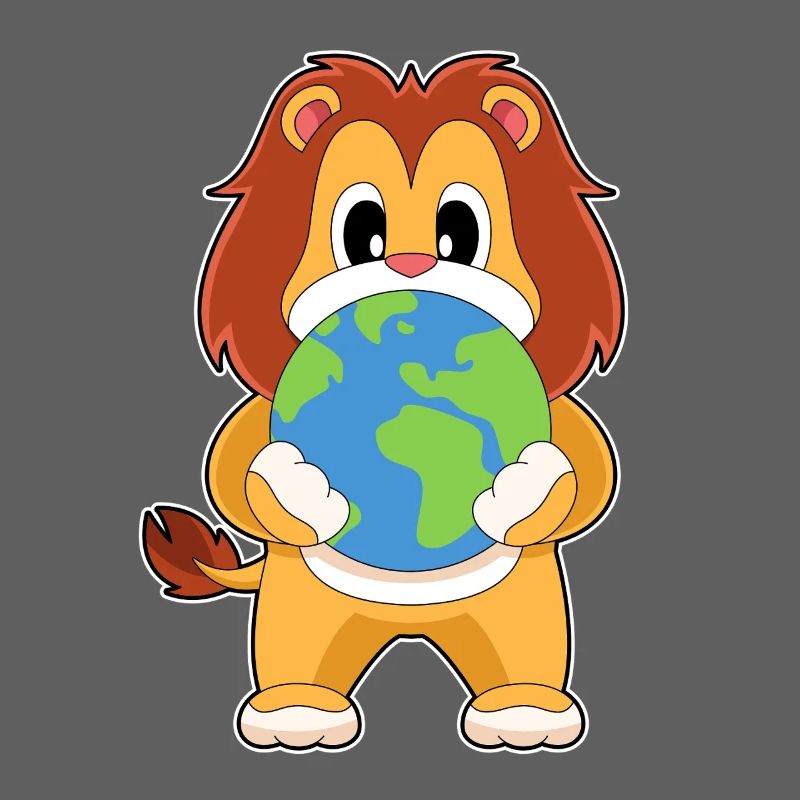 Globe terrestre du lion