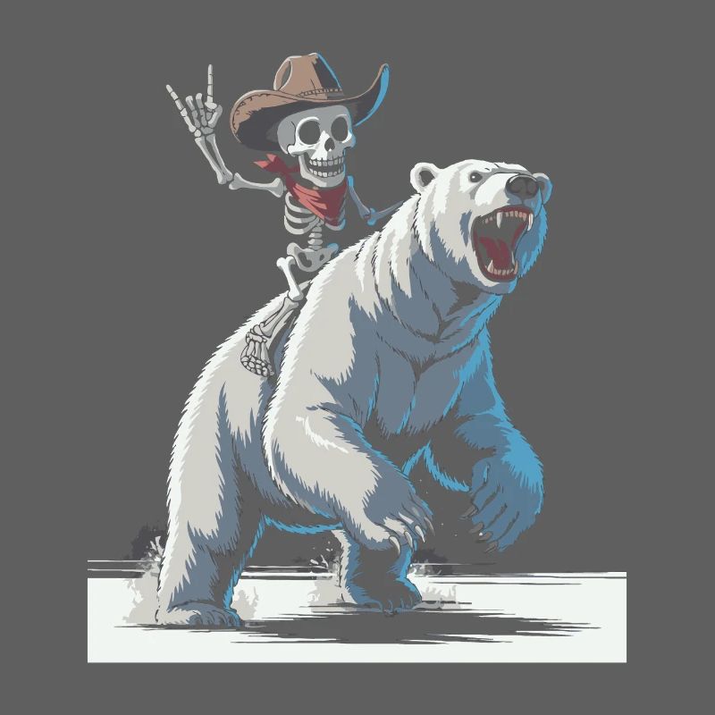 Knochen Cowboy reitet Eisbär