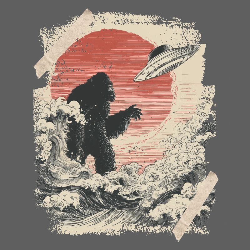 Bigfoot Cryptid Design Mythical Creature Ufo
