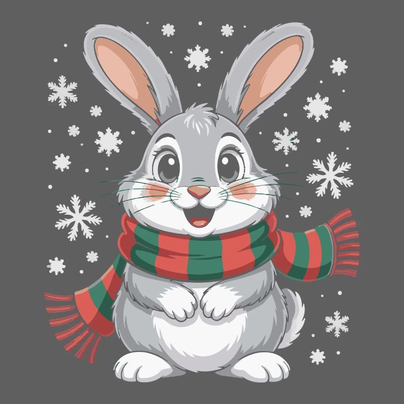 Winter Bunny with Scarf