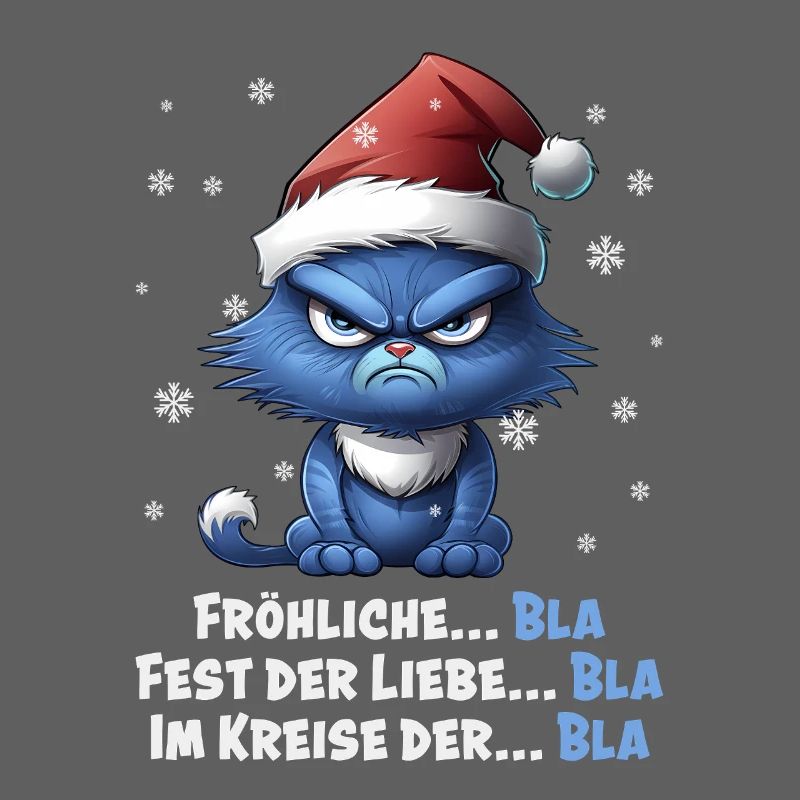 I Hate Christmas - Grumpy Blue Cat