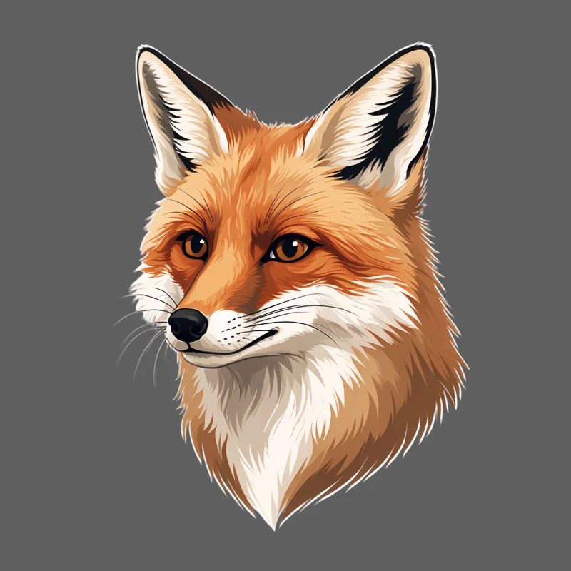 Fox Head Illustration: Warm Nature Tones