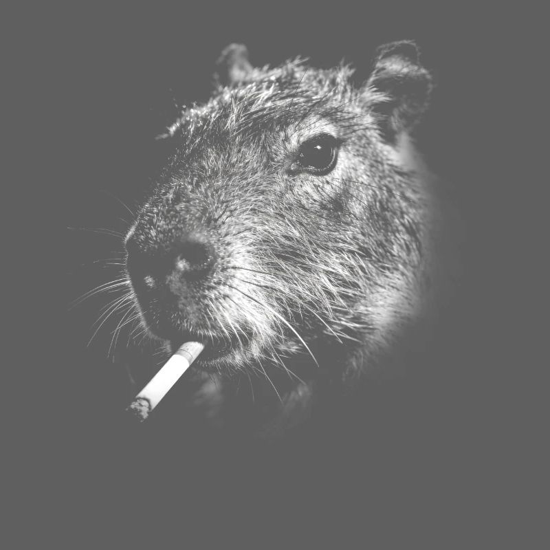 Rauchen, Zigarette, Capybara raucht eine Zigarette