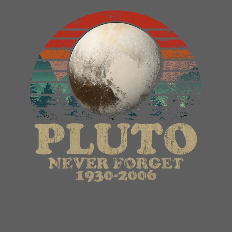 Never Forget Pluto Vintage Retro Space Design