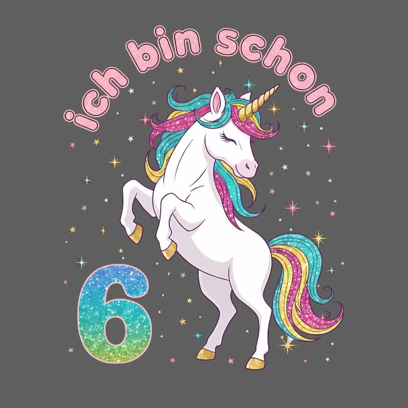 6. Geburtstag Einhorn Mädchen Ich bin schon 6