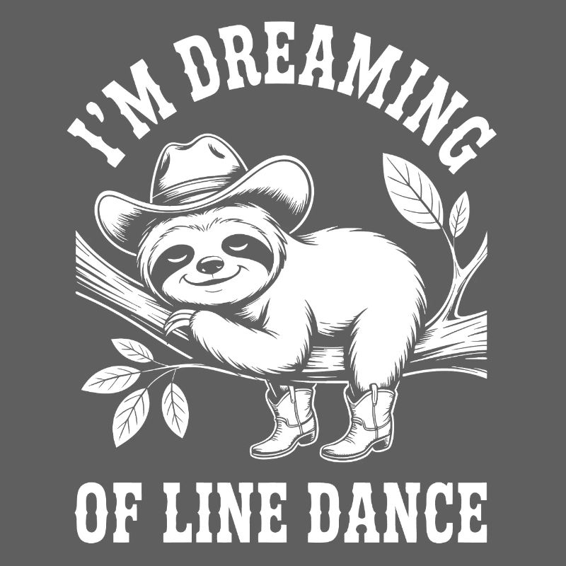 Faultier Cowboy tanzt Line Dance
