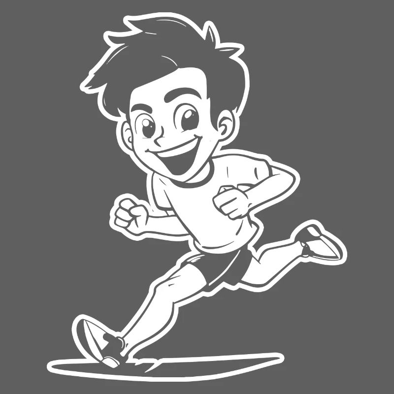 Marathon Junge Zeichnung