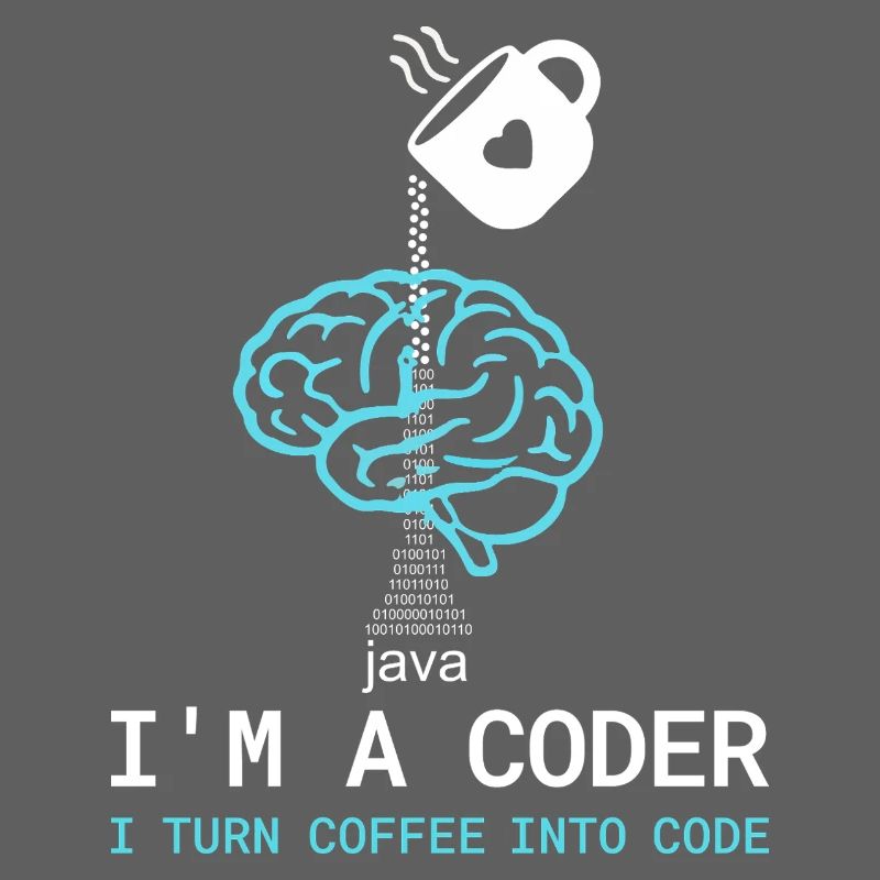 Coder T-Shirt: Coffee into Code – Nerdy Programmie