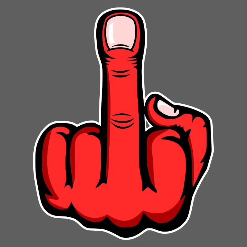 Mittelfinger Stinkefinger Design Rot
