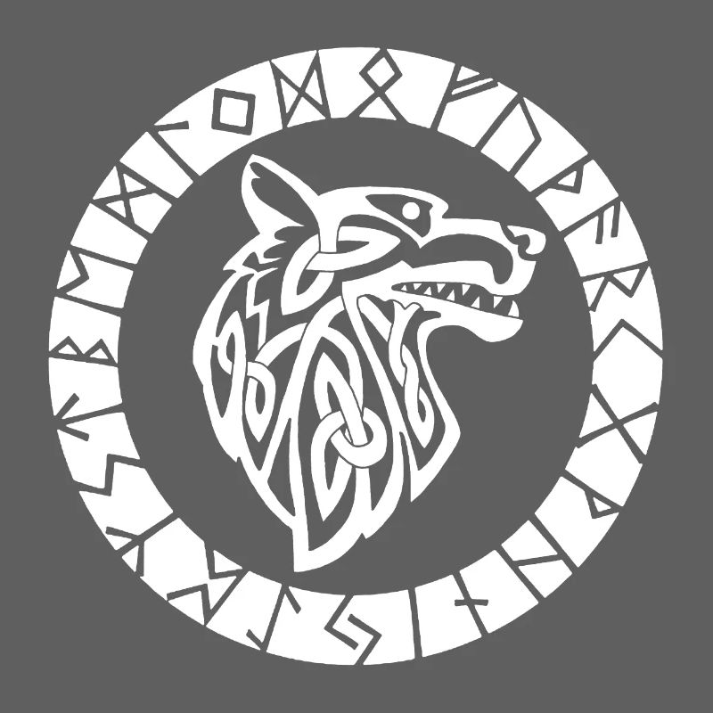 Wikinger-Emblem des weißen Wolfes