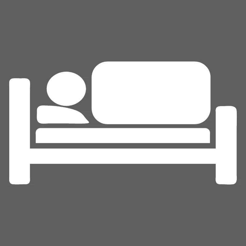 Cooles Bett Silhouetten Piktogramm Design