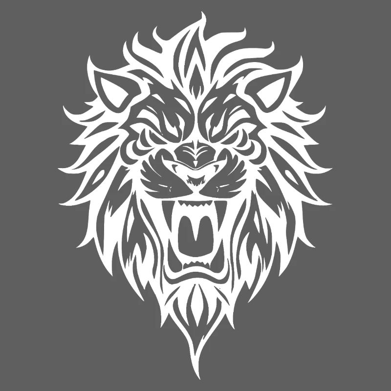Powerful lion head silhouette