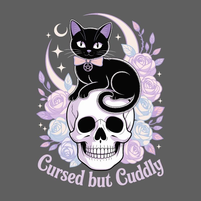 Mystical Cats and Bones Design