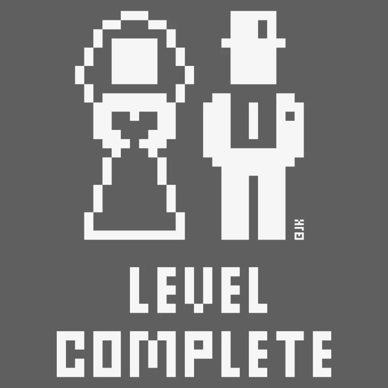 Level Complete (Wedding / Bachelor Party / Pixel / Bold / W)