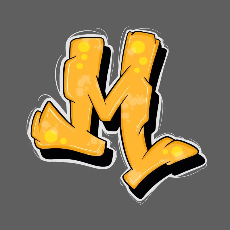 Yellow Graffiti Initials Logo.