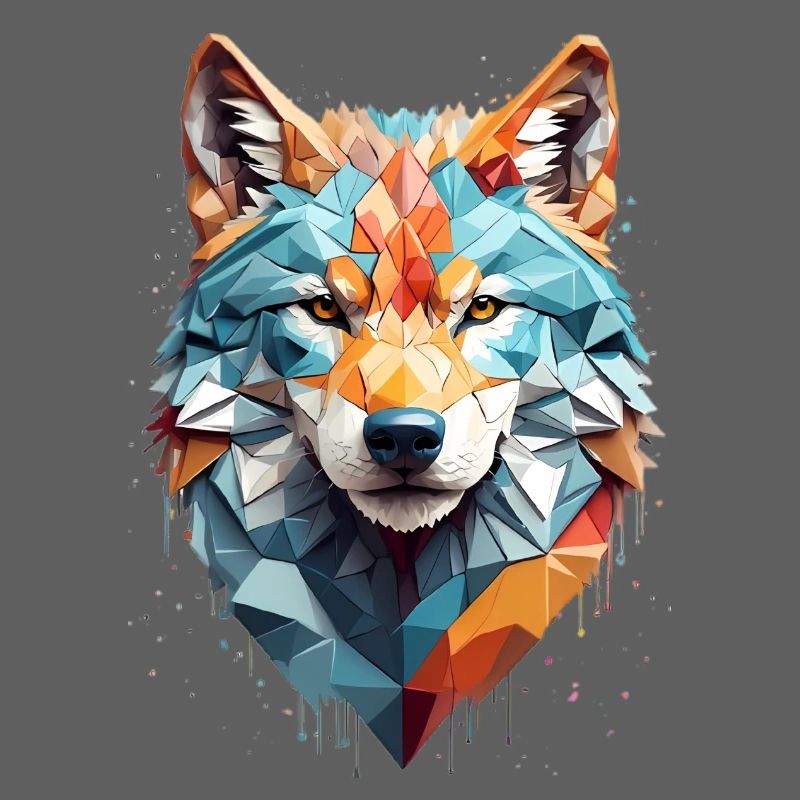 Geometric Wolf Head