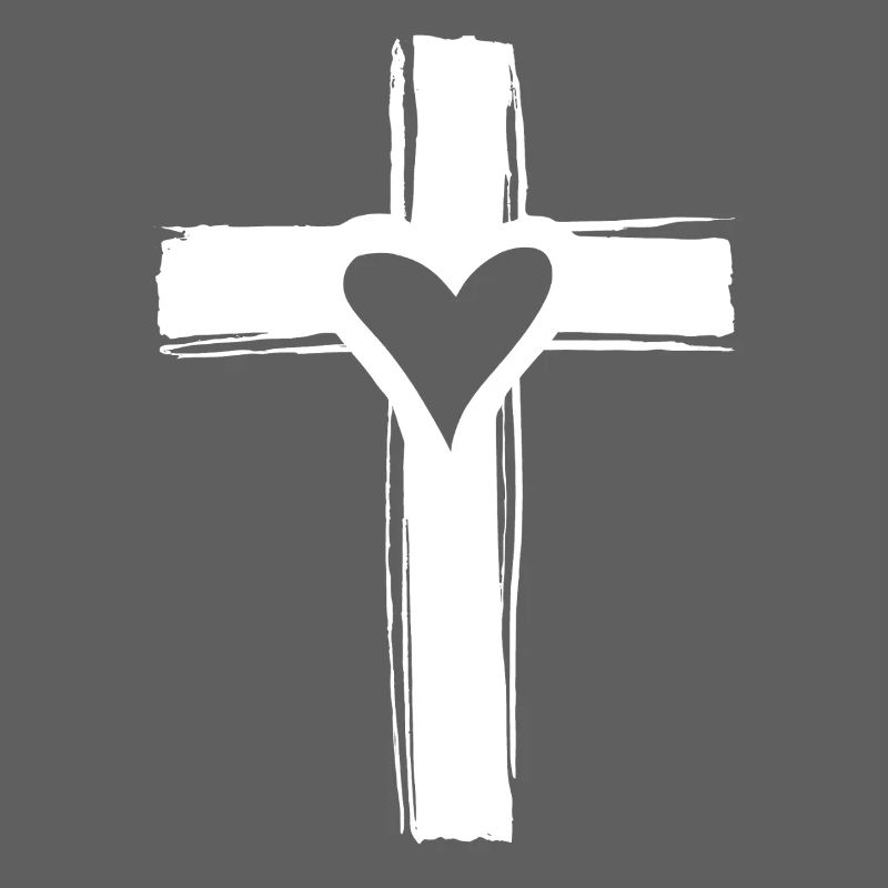 White cross with a heart inside