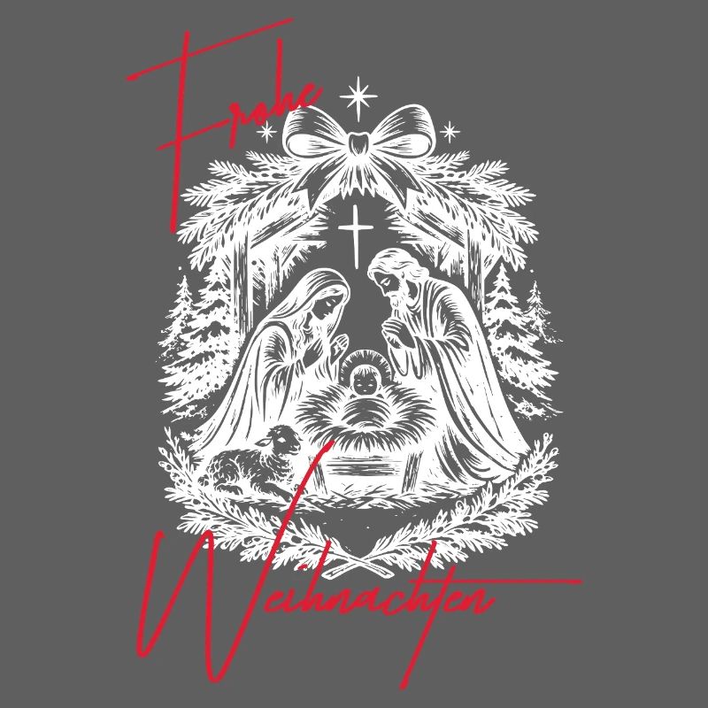 Weihnachtskrippe Schwarz Weiß