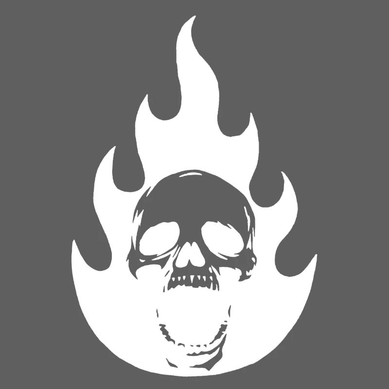 Skull and white flame