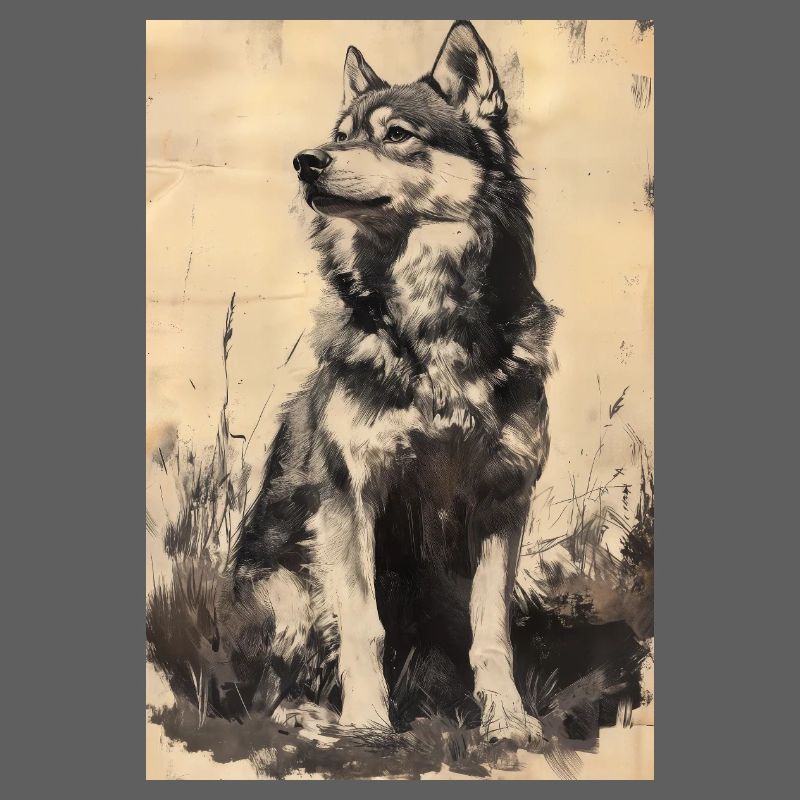 Illustration eines Wolfes
