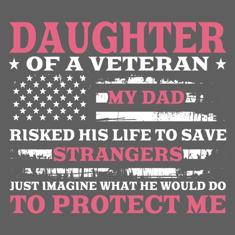 Tochter eines Veteranen US Flagge Rosa