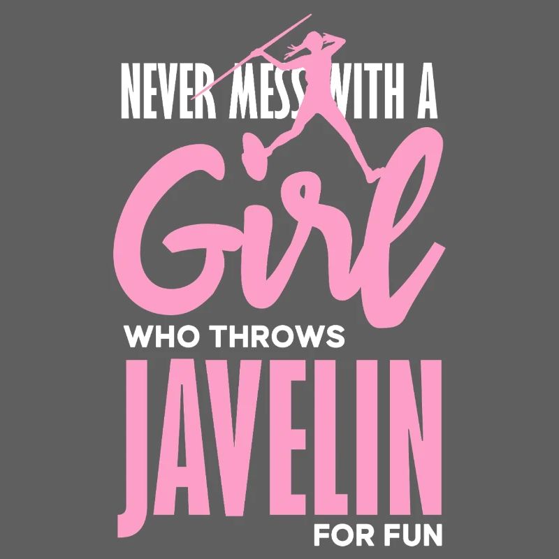 Javelin thrower with fun statement