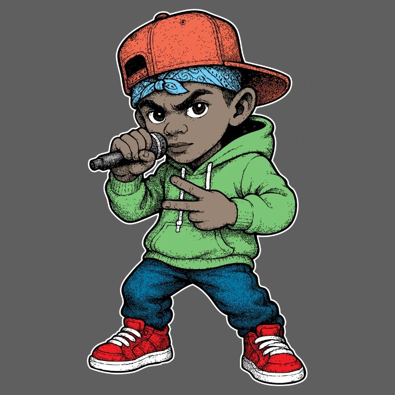 Junger Rapper-Junge mit Mikrofon