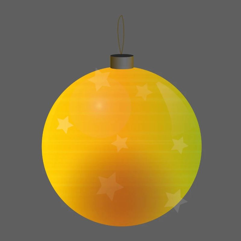 gelbliche Weihnachtskugel mit Sternen
