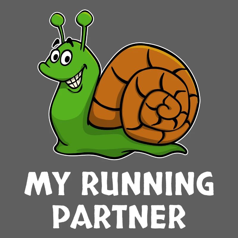 Escargot rythme drôle de partenaire regarder en cours d'exécution jogging
