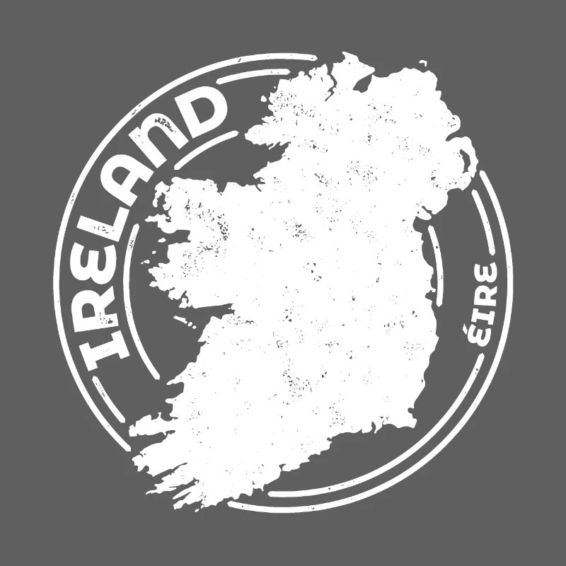 Ireland | Irish Map | Island Outline Stamp Design