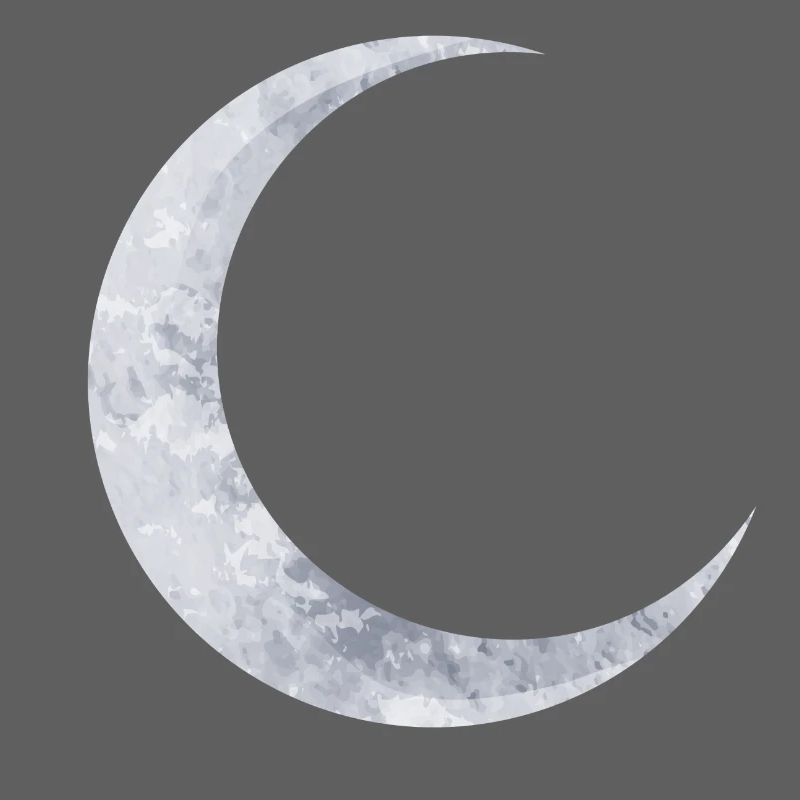 delicate shimmering silver moon