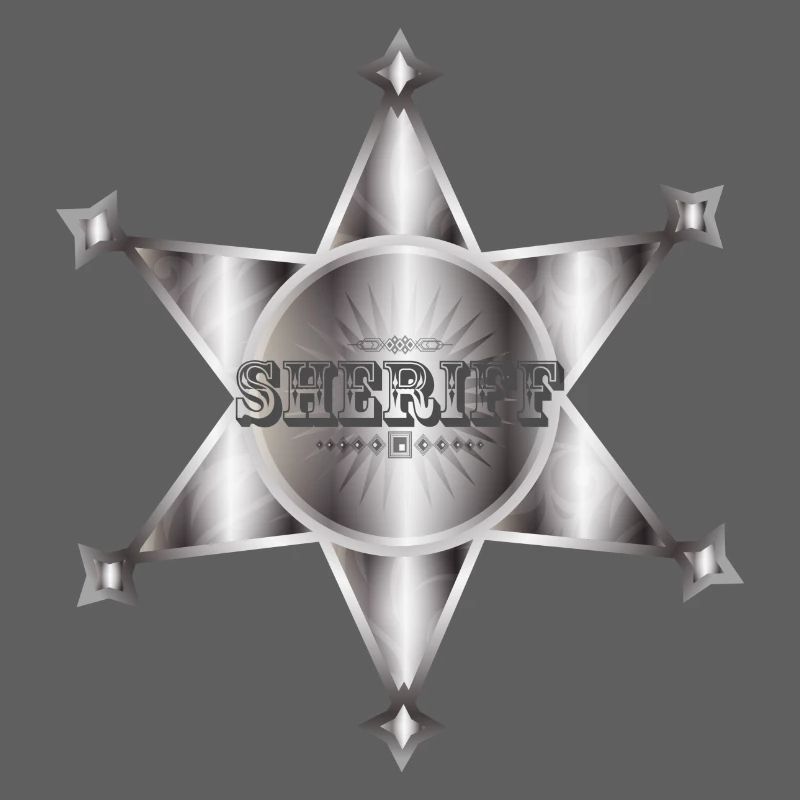 extraordinary silver-colored sheriff's star