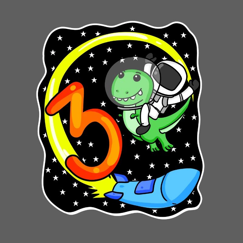 Young 3 years old dinosaur astronaut
