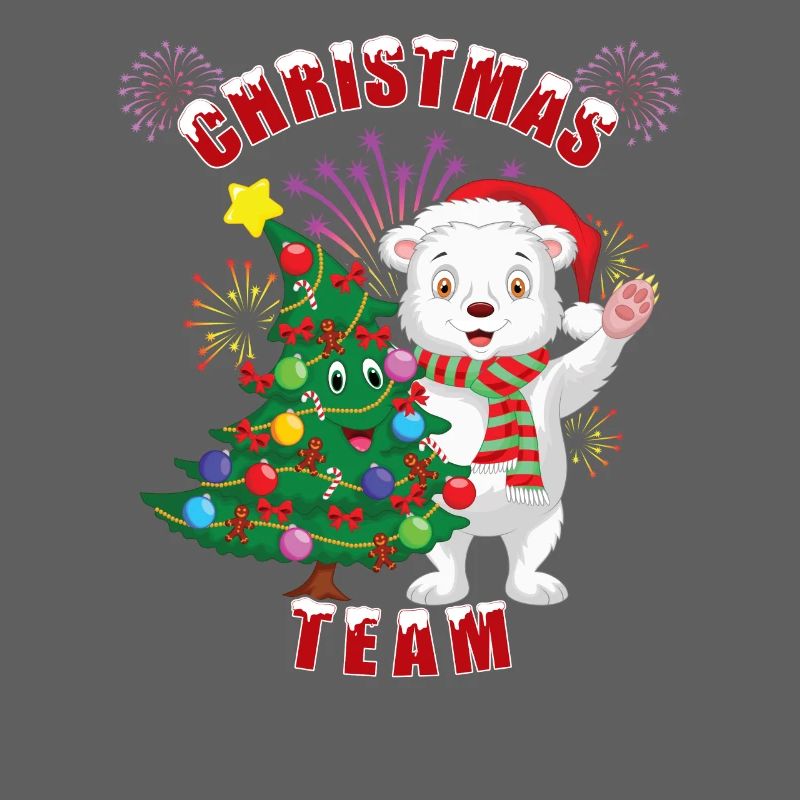 Christmas polar bear with Christmas tree