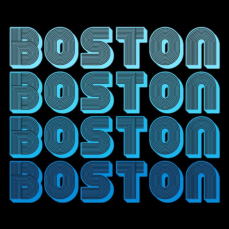 Boston Wiederholungs-Muster Blau Gradient