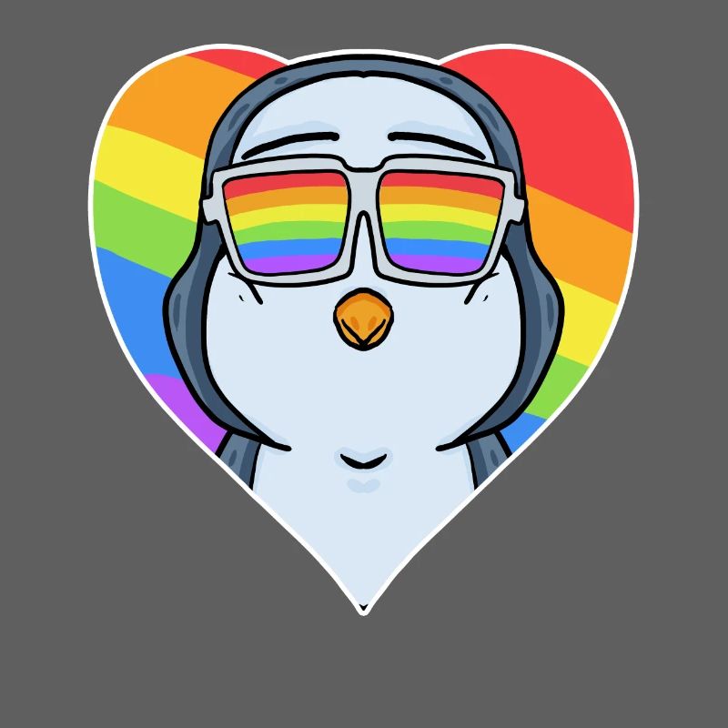 Gay Tier Pinguin Regenbogen Herz