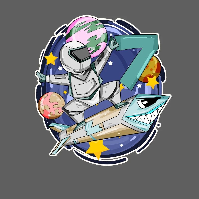 7. Geburtstag - 7 Jahre Astronaut Junge Geschenk