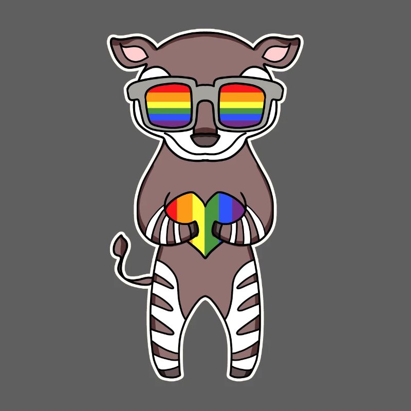 Regenbogen - Okapi mit Brille