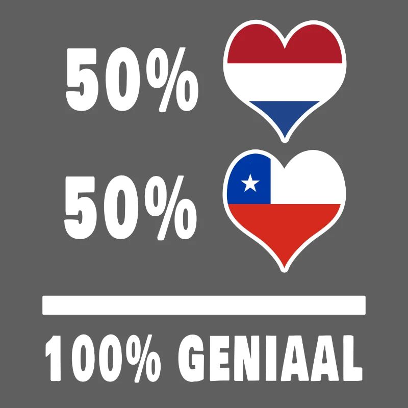 Chile and the Netherlands 100% Genius Flag