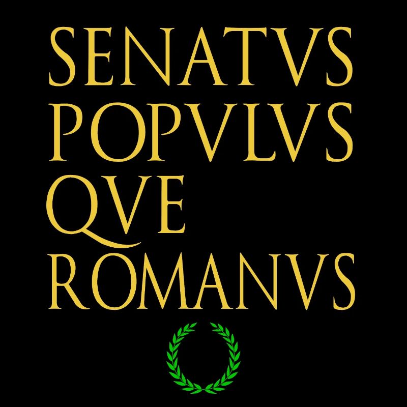 Sénat et peuple de Rome écrit en latin