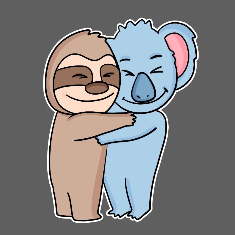 Faultier und Koala umarmen sich - Umarmung