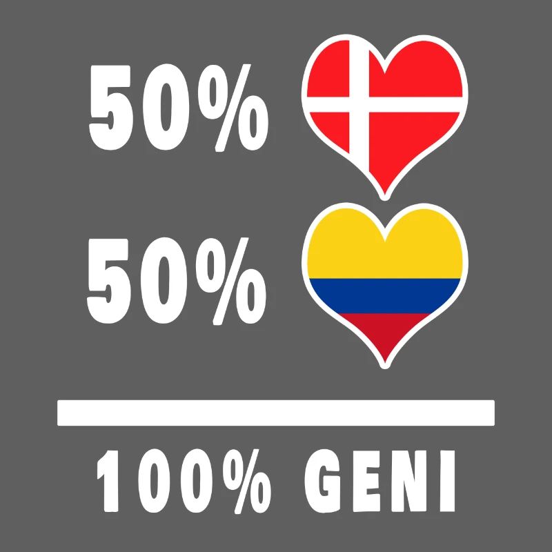 Colombie et Danemark 100% drapeau de génie