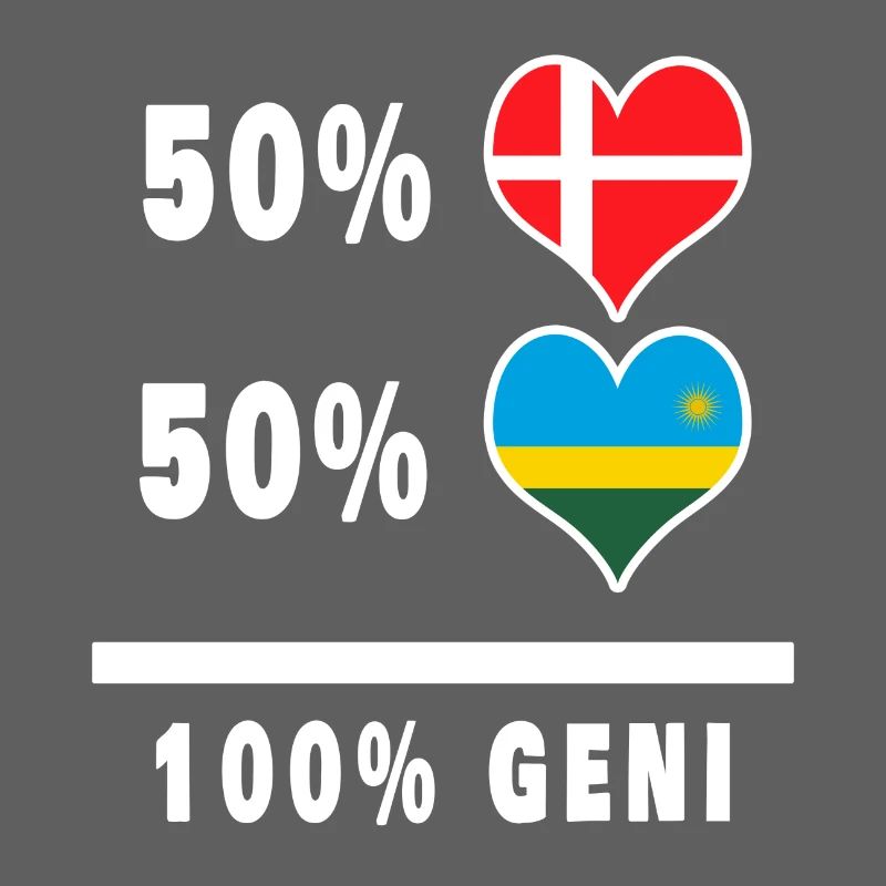 Rwanda et Danemark 100% drapeau de génie