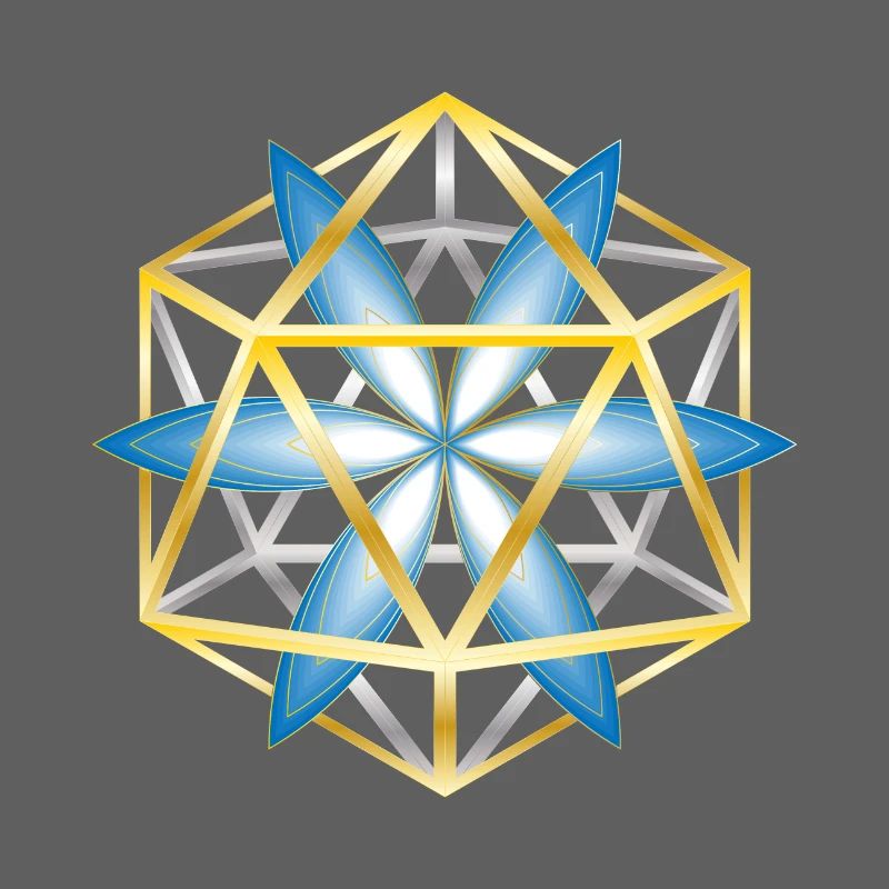 Geometric Mandala Design Blue Gold